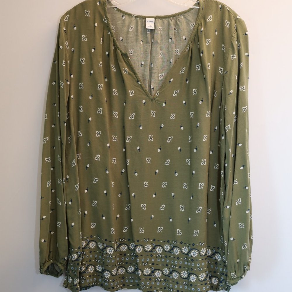 Old Navy Green BOHO Top